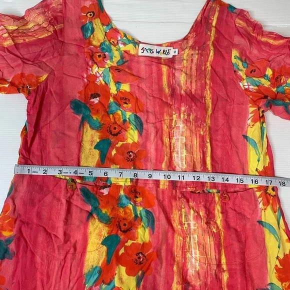 Jams World Fire Daisy Floral MIDI Maxi Dress Pockets Split Size Small - Picture 6 of 10